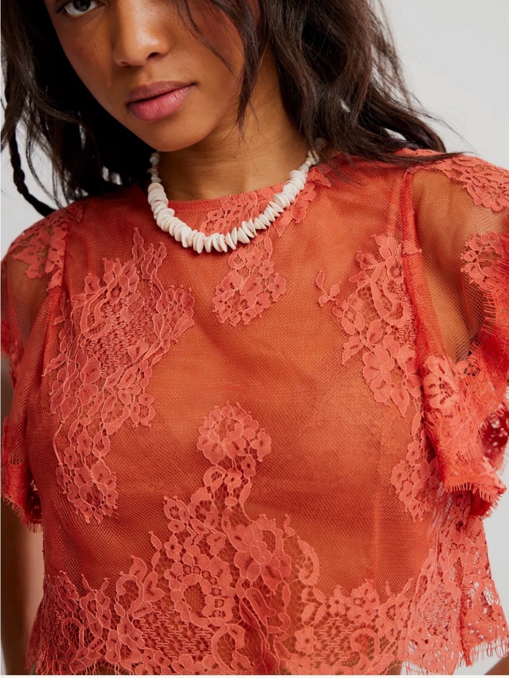 Free People Lunar Ash Lace Top
